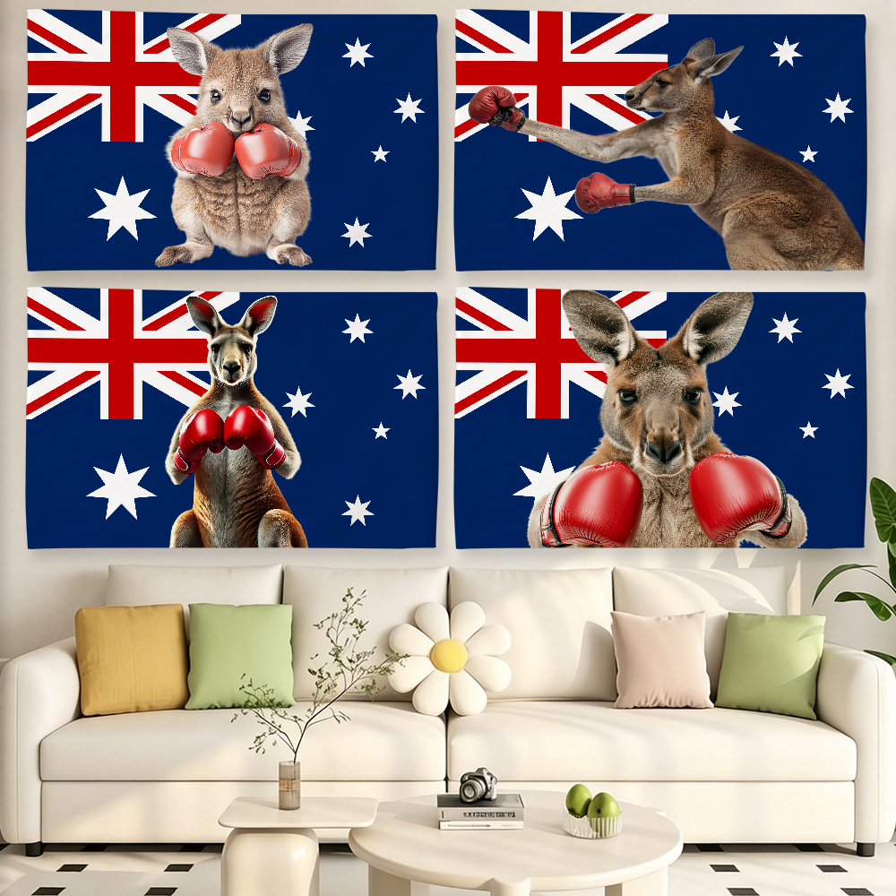 Outdoor Camping Australia - Boxing Kangaroo Australia flag For Living