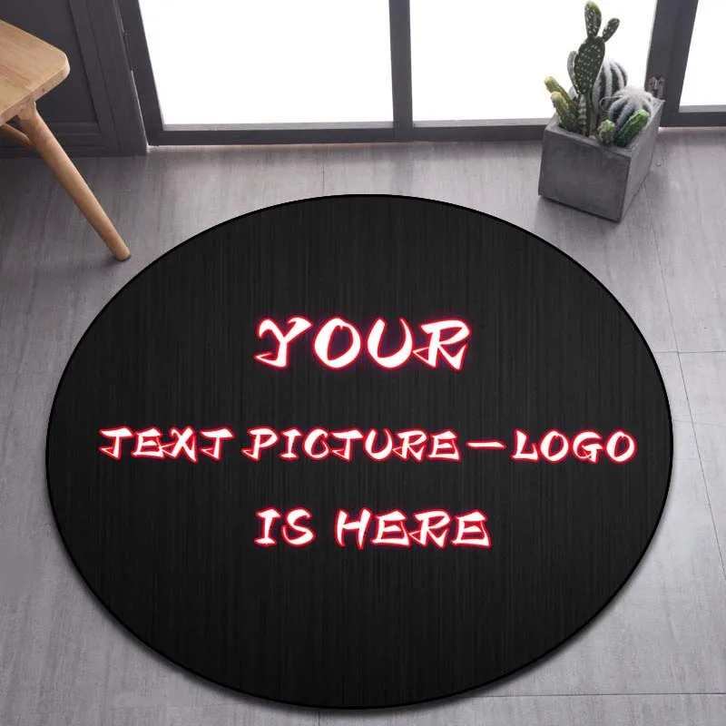 Outdoor Camping Logo - Custom Round Rug with Logo, Personalized