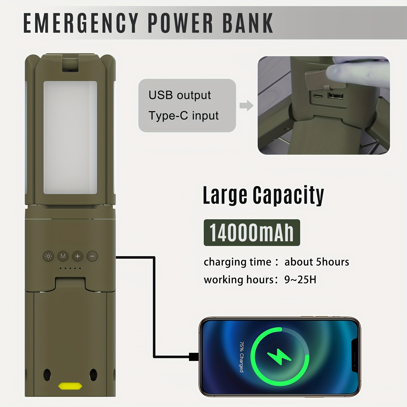 Camping Lantern, 14000mAh Rech - огляд і ціна Outdoor Camping Lampe