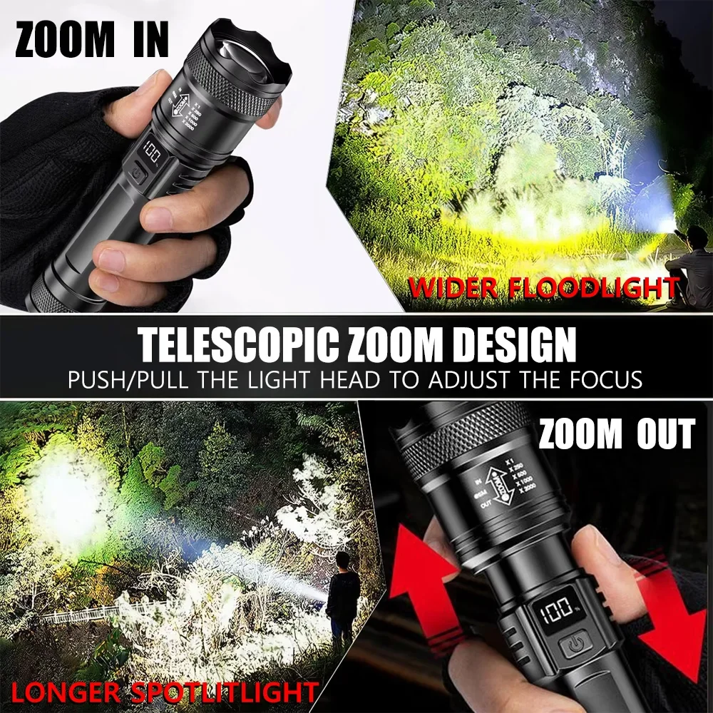 100000LM Super Bright Flashlig - огляд і ціна Outdoor Camping Lampe