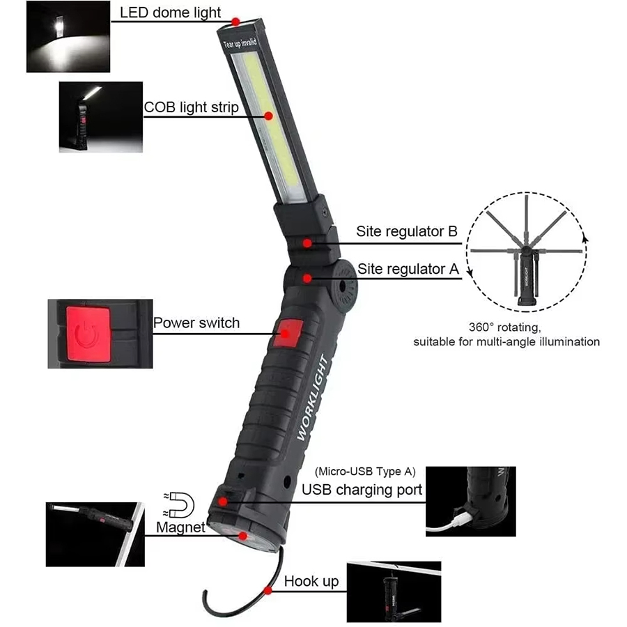 Portable LED Flashlight with M - огляд і ціна Outdoor Camping Lampe