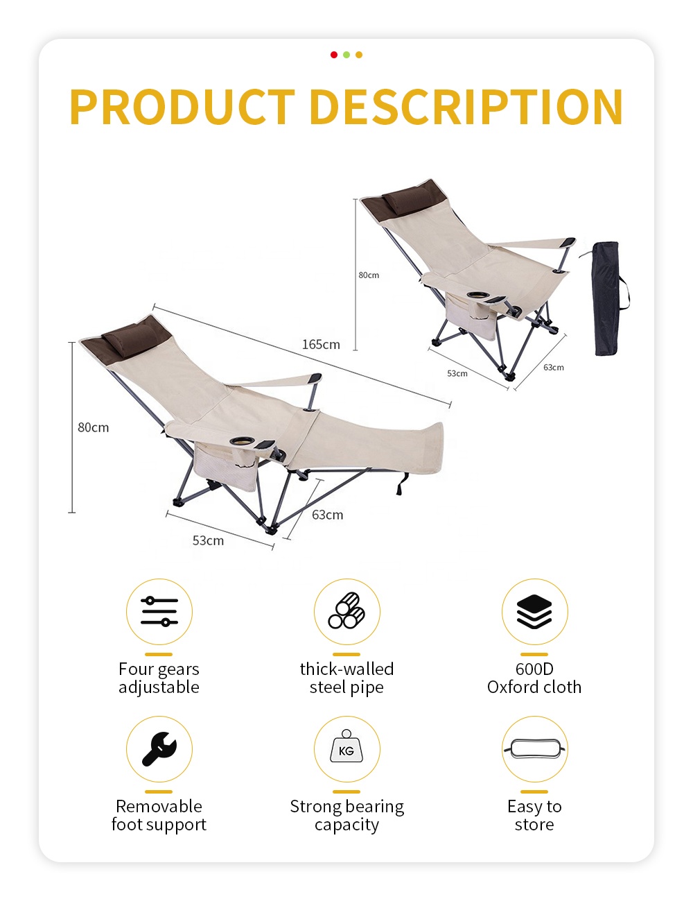 Portable Folding Reclining Cha - огляд і ціна Outdoor Camping Chairs