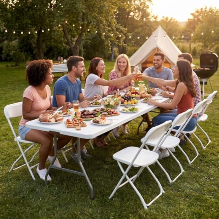 8 FT Folding Picnic Table 2 Pa - огляд і ціна Kitchen Outdoor Camping
