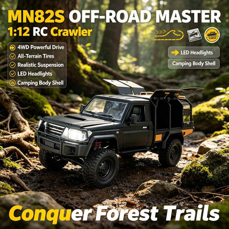 MN82S 1:12 Scale RC Off-Road C - огляд і ціна Outdoor Camping Rug With Led Lights