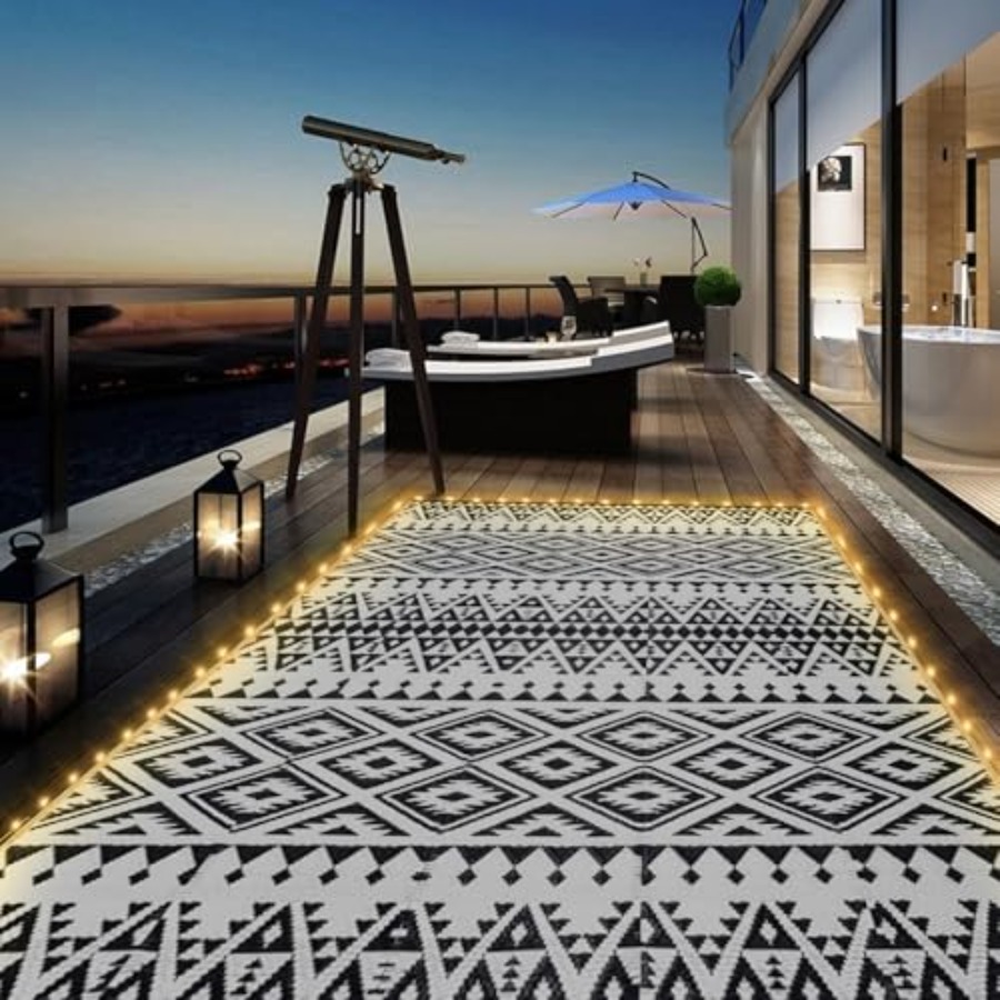 Outdoor patio rug, waterproof  - огляд і ціна Outdoor Camping Rug With Led Lights