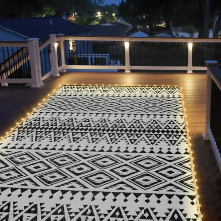 Outdoor patio rug, waterproof  - огляд і ціна Outdoor Camping Rug With Led Lights