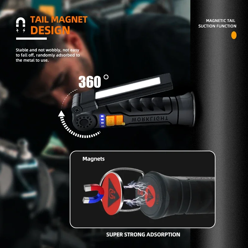 Portable COB LED Flashlight Re - огляд і ціна Outdoor Camping Lampe