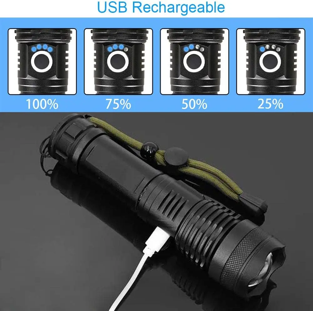 High Power LED Flashlight Rech - огляд і ціна Outdoor Camping Lampe